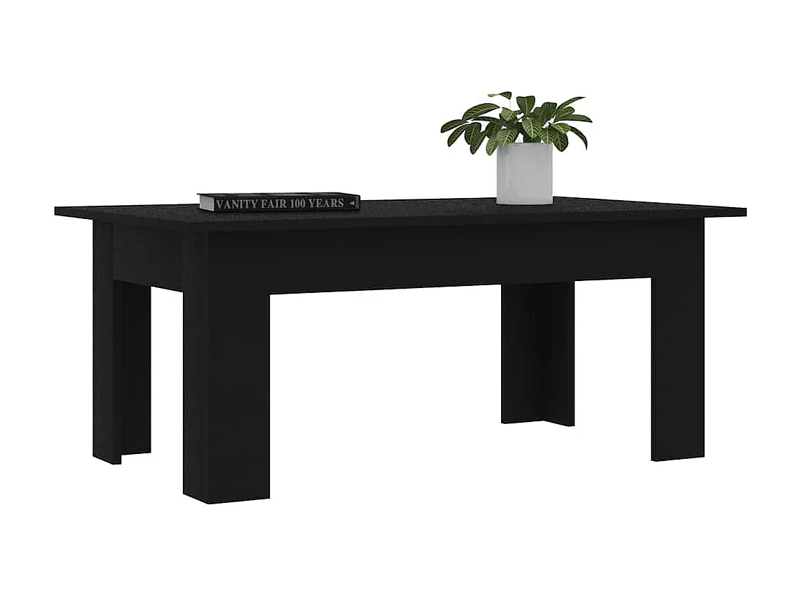 Table basse Noir 100x60x42 cm Bois d’ingénierie