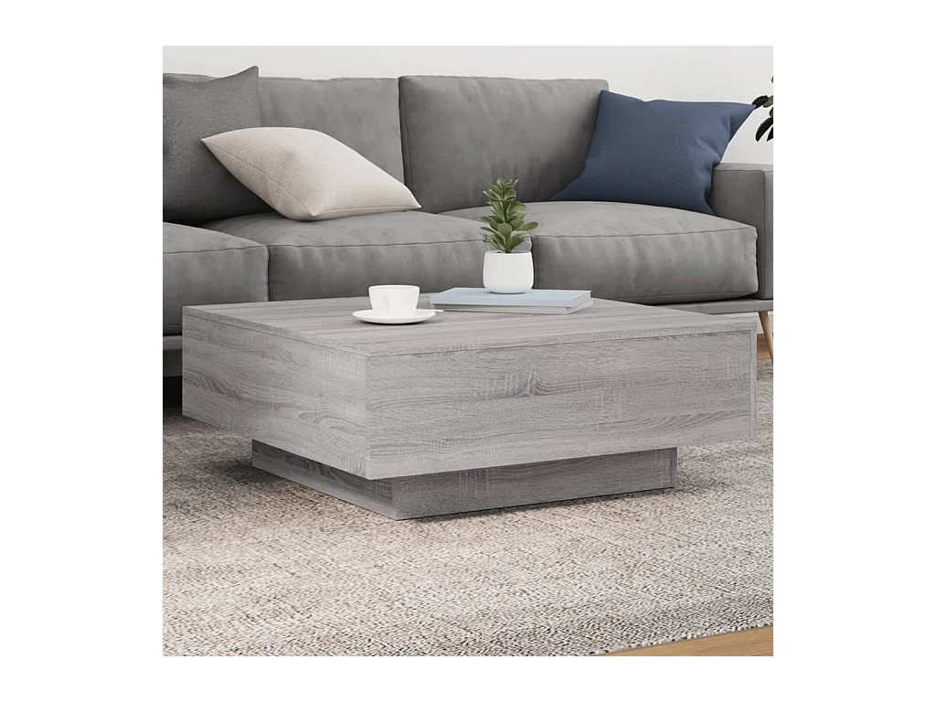 Tavolino Sonoma grigio 80x80x31 cm in legno ingegnerizzato