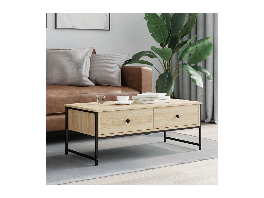 Sonoma eiken salontafel 101x49x39,5 cm bewerkt hout