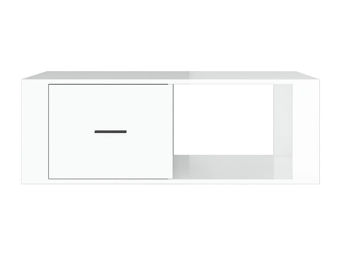 Table basse Blanc brillant 100x50,5x35 cm Bois d'ingénierie