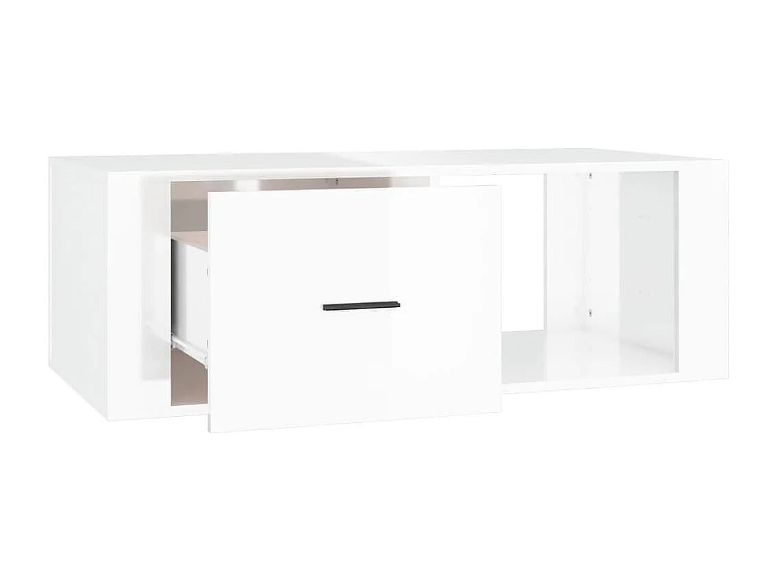 Table basse Blanc brillant 100x50,5x35 cm Bois d'ingénierie