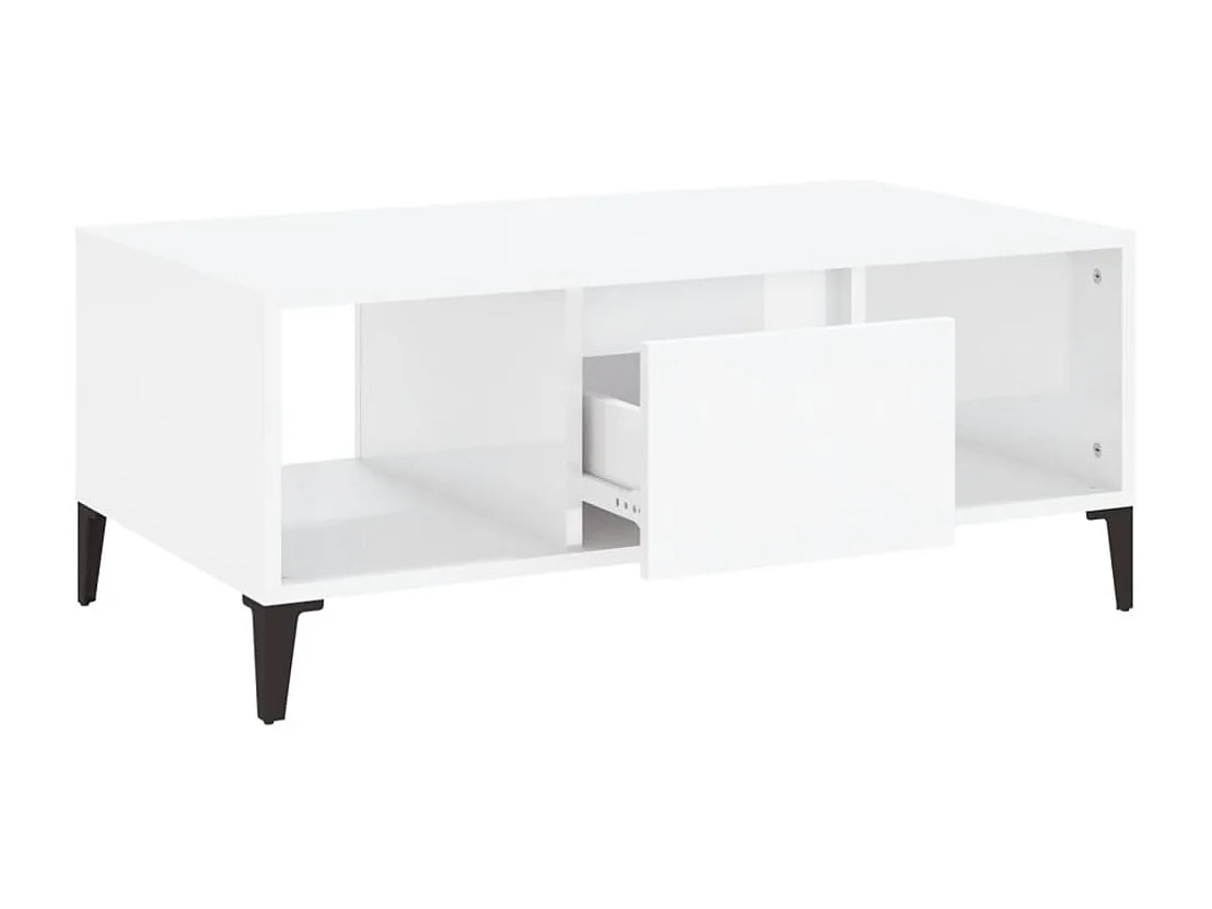 Salontafel Glanzend wit 90x50x36,5 cm Technisch hout