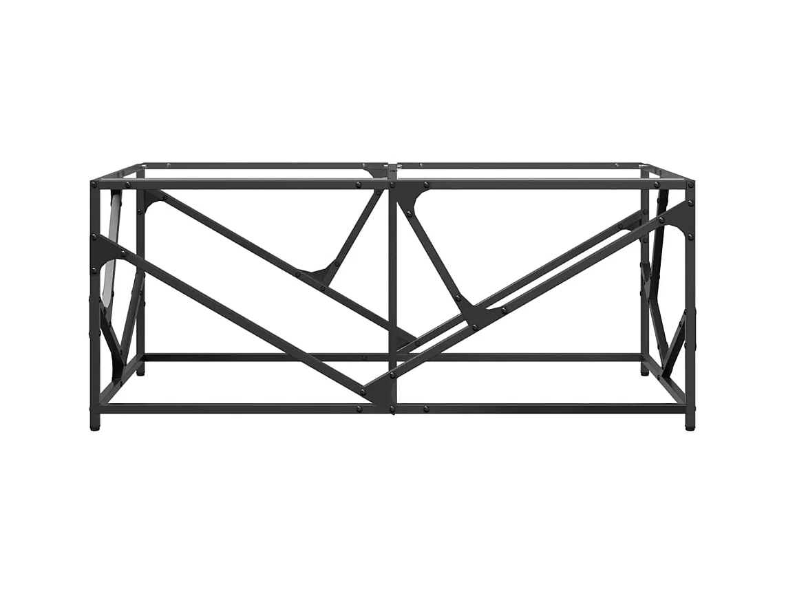 Tavolino con piano in vetro trasparente 98,5x50x41cm acciaio