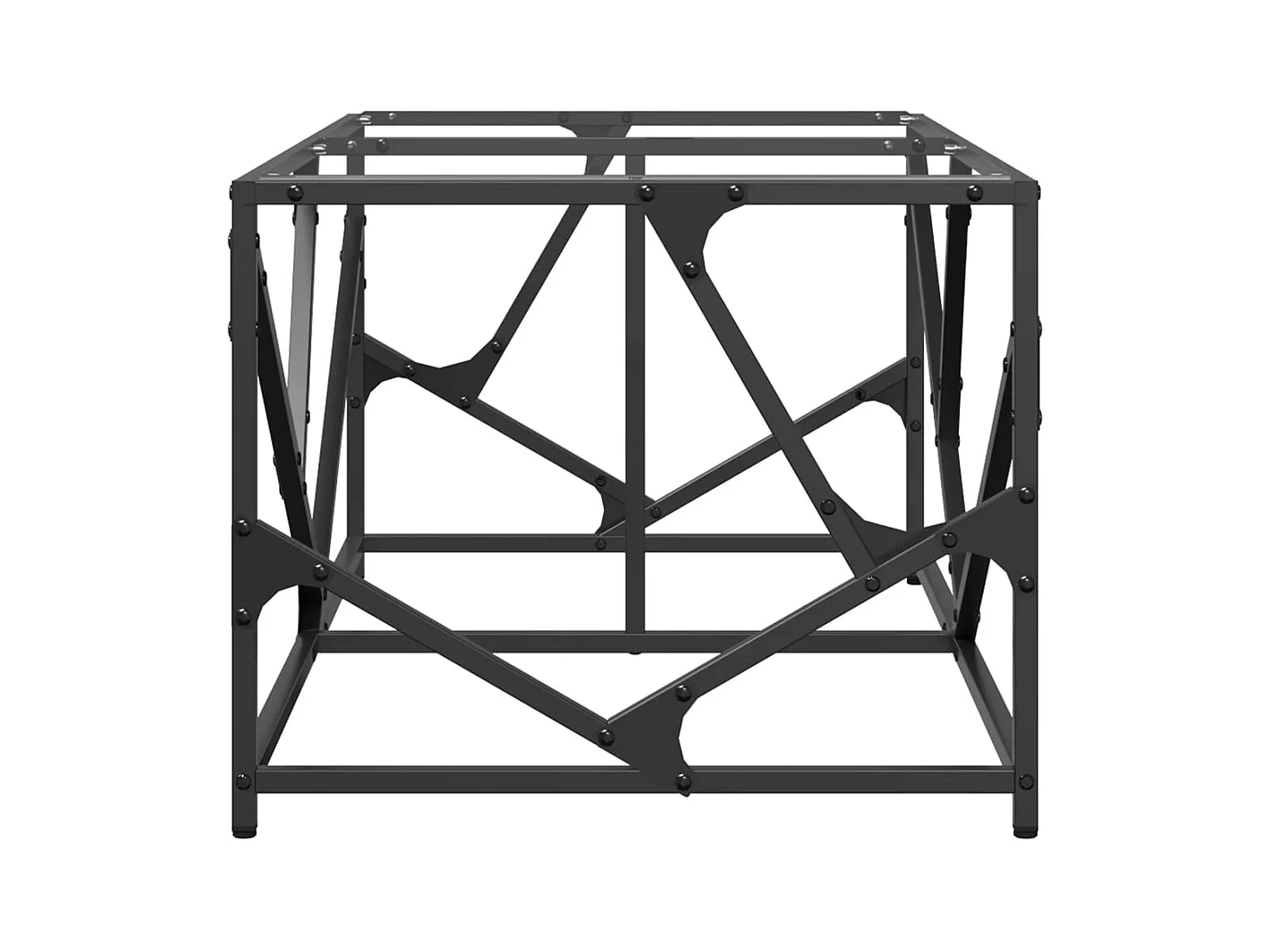 Tavolino con piano in vetro trasparente 98,5x50x41cm acciaio