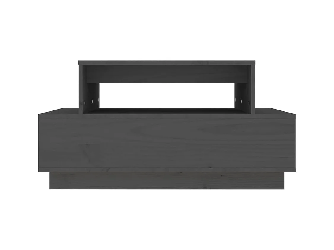 Table basse Gris 80x55x40,5 cm Bois massif de pin
