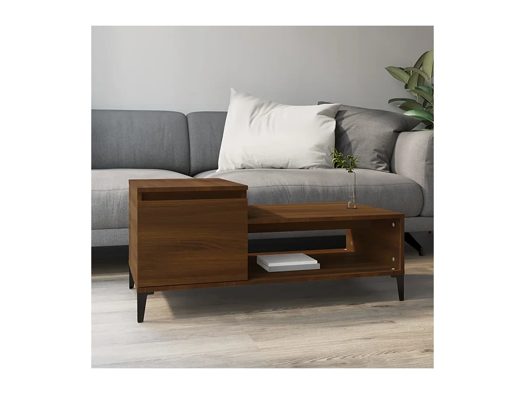 Table basse Chêne marron 100x50x45 cm Bois d'ingénierie