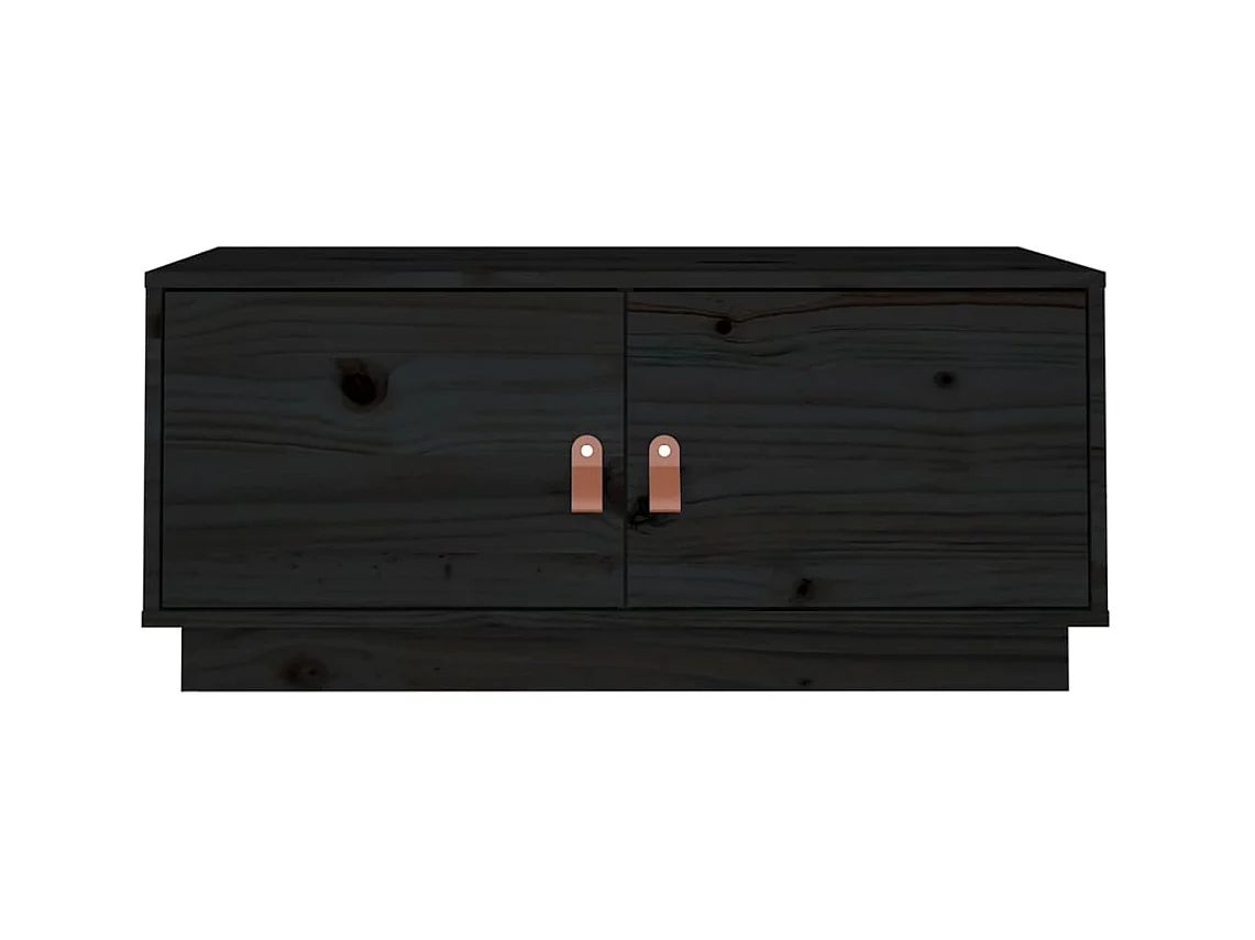 Table basse Noir 80x50x35 cm Bois massif de pin