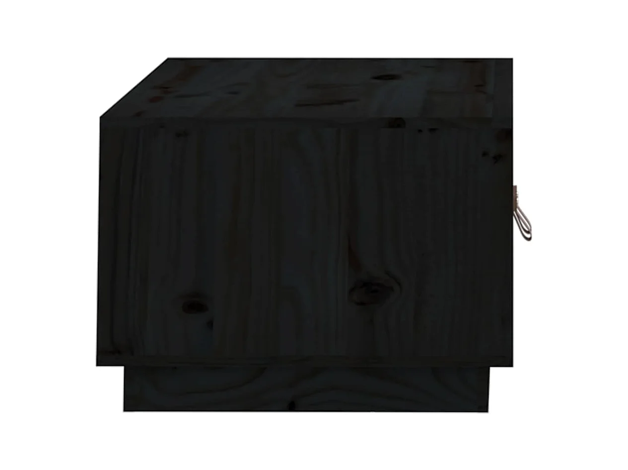Table basse Noir 80x50x35 cm Bois massif de pin