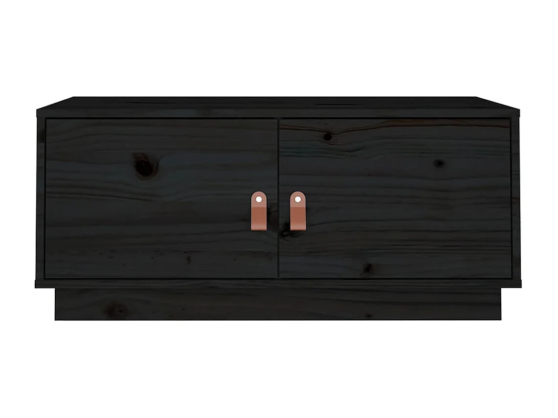 Table basse Noir 80x50x35 cm Bois massif de pin
