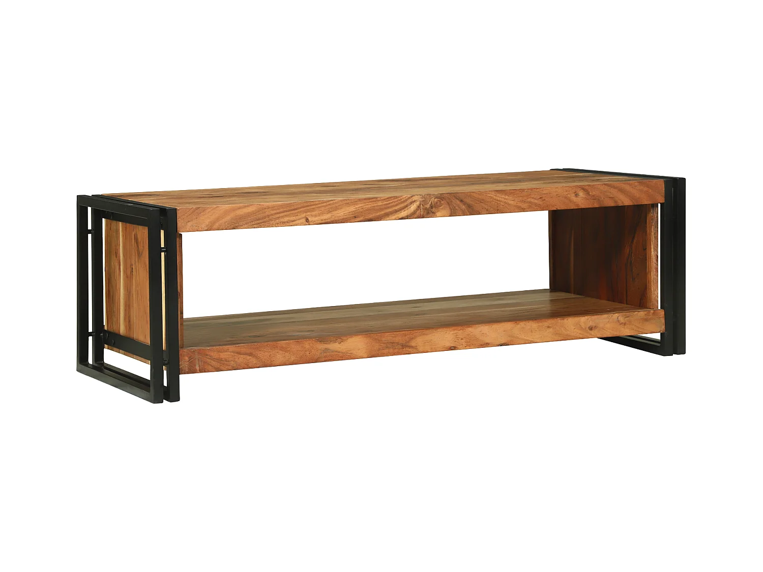 Table basse 120x50x38 cm en bois massif d'acacia