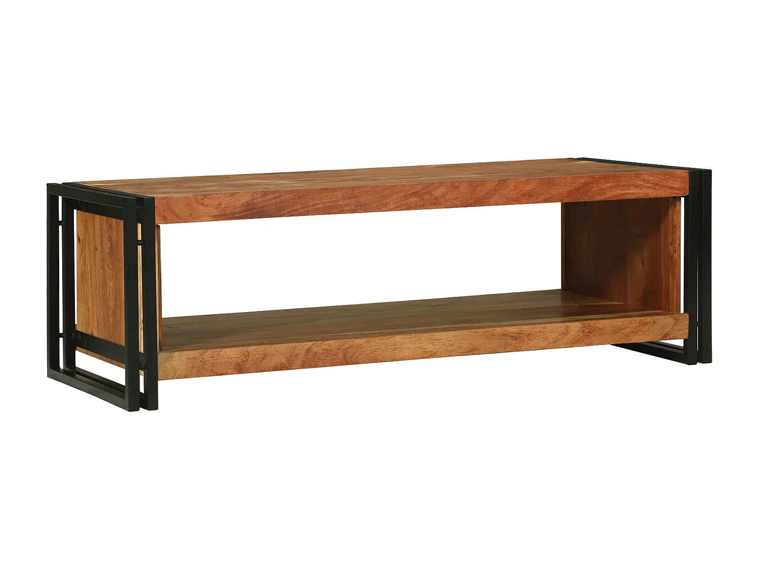 Table basse 120x50x38 cm en bois massif d'acacia