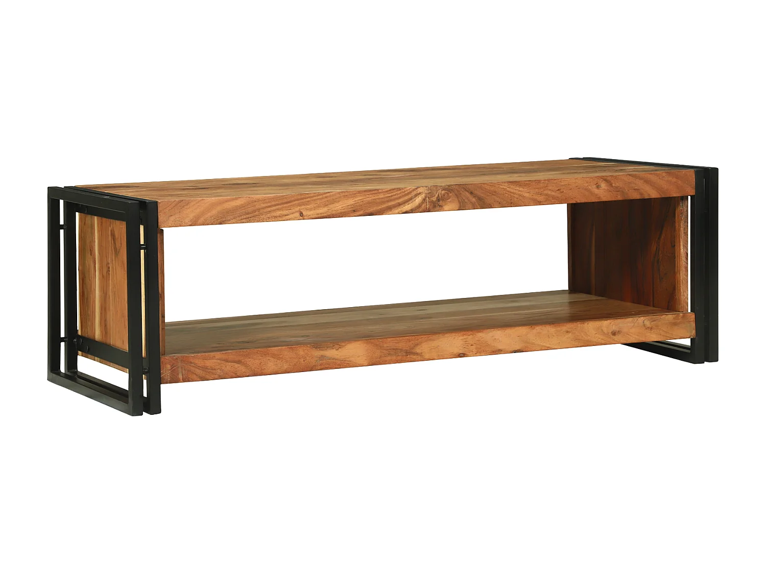 Table basse 120x50x38 cm en bois massif d'acacia