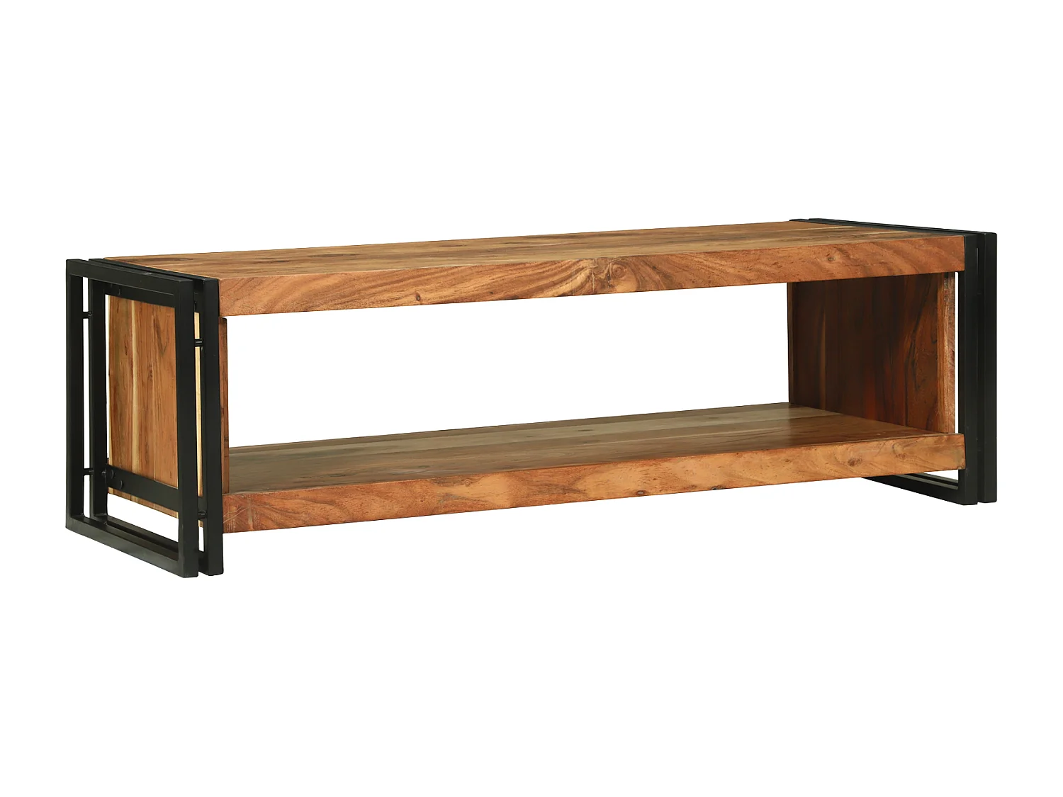 Table basse 120x50x38 cm en bois massif d'acacia