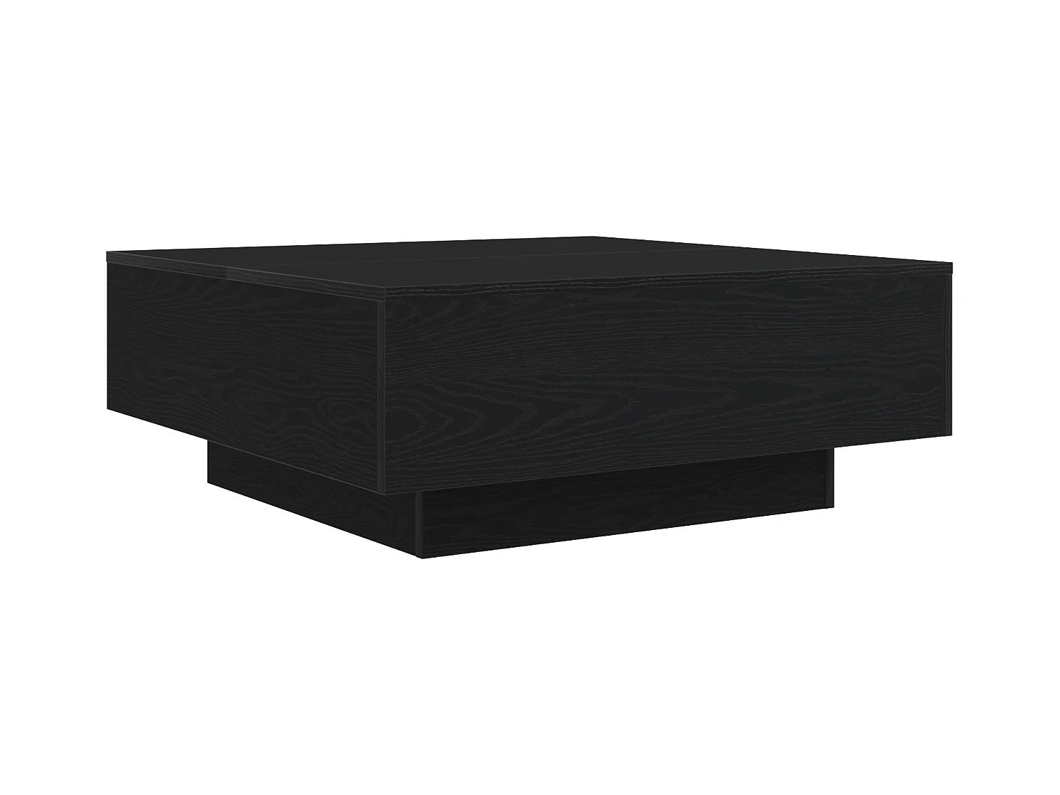 Table basse avec lumières LED Chêne noir 80x80x31 cm