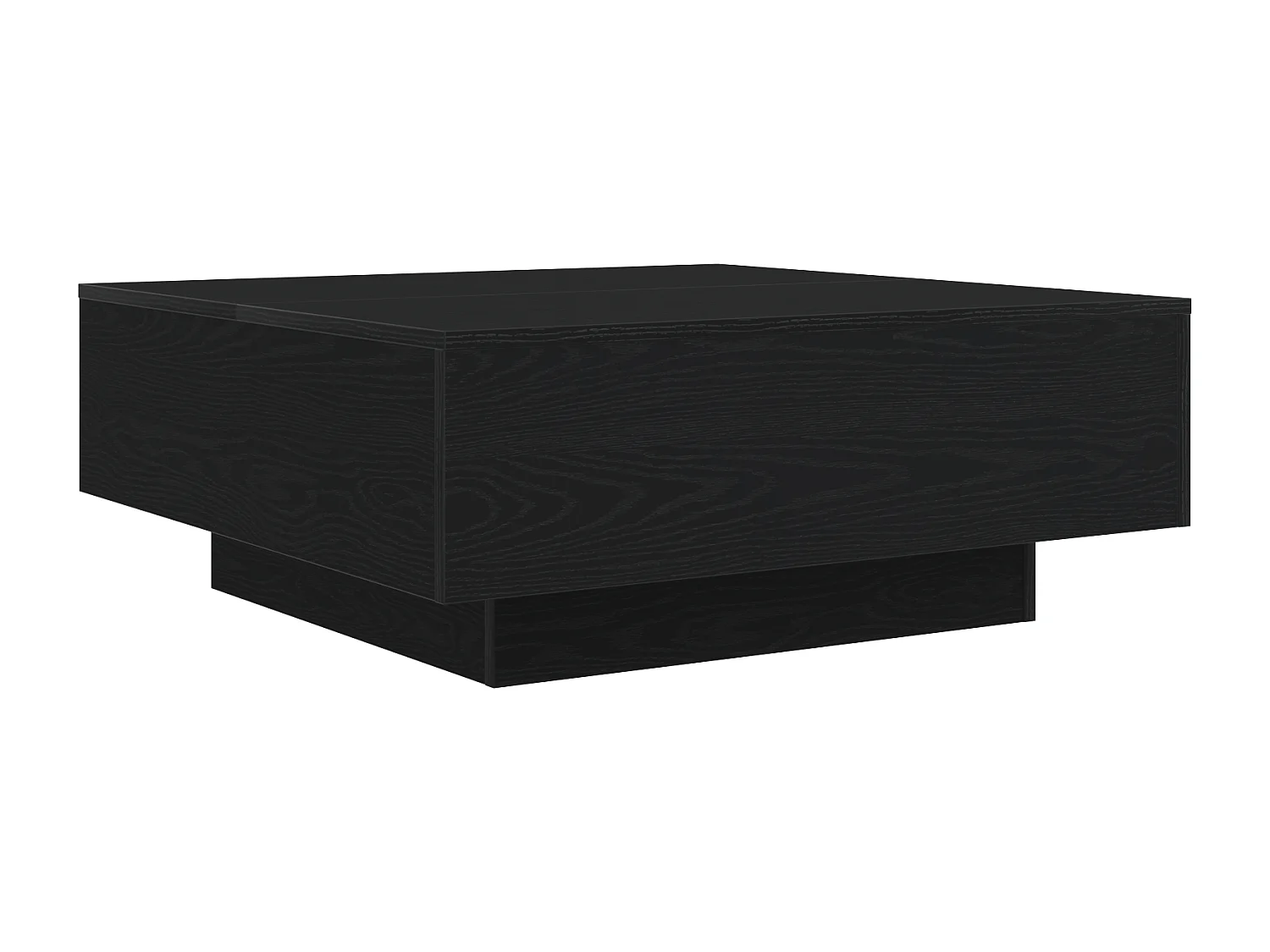 Table basse avec lumières LED Chêne noir 80x80x31 cm