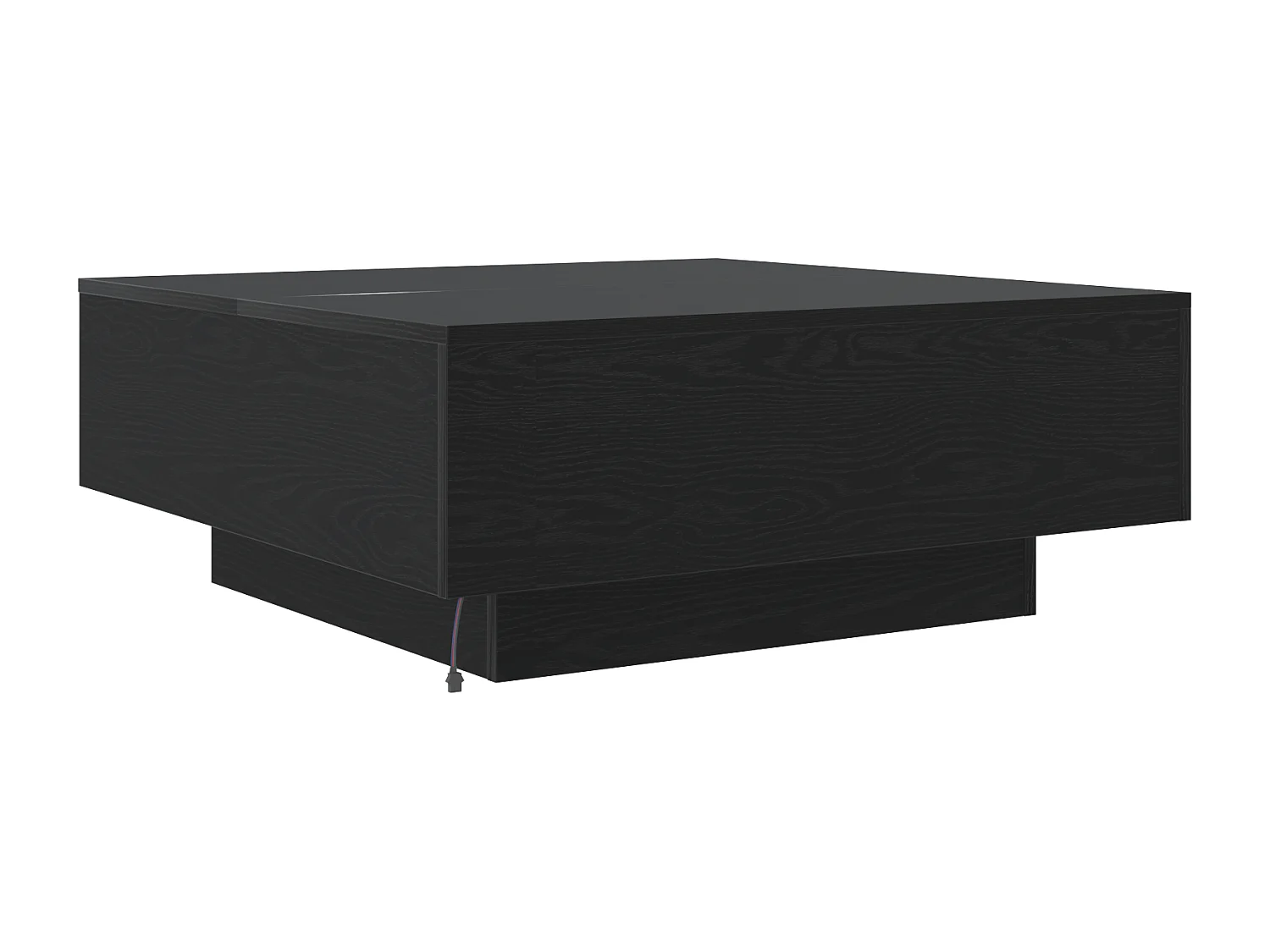 Table basse avec lumières LED Chêne noir 80x80x31 cm