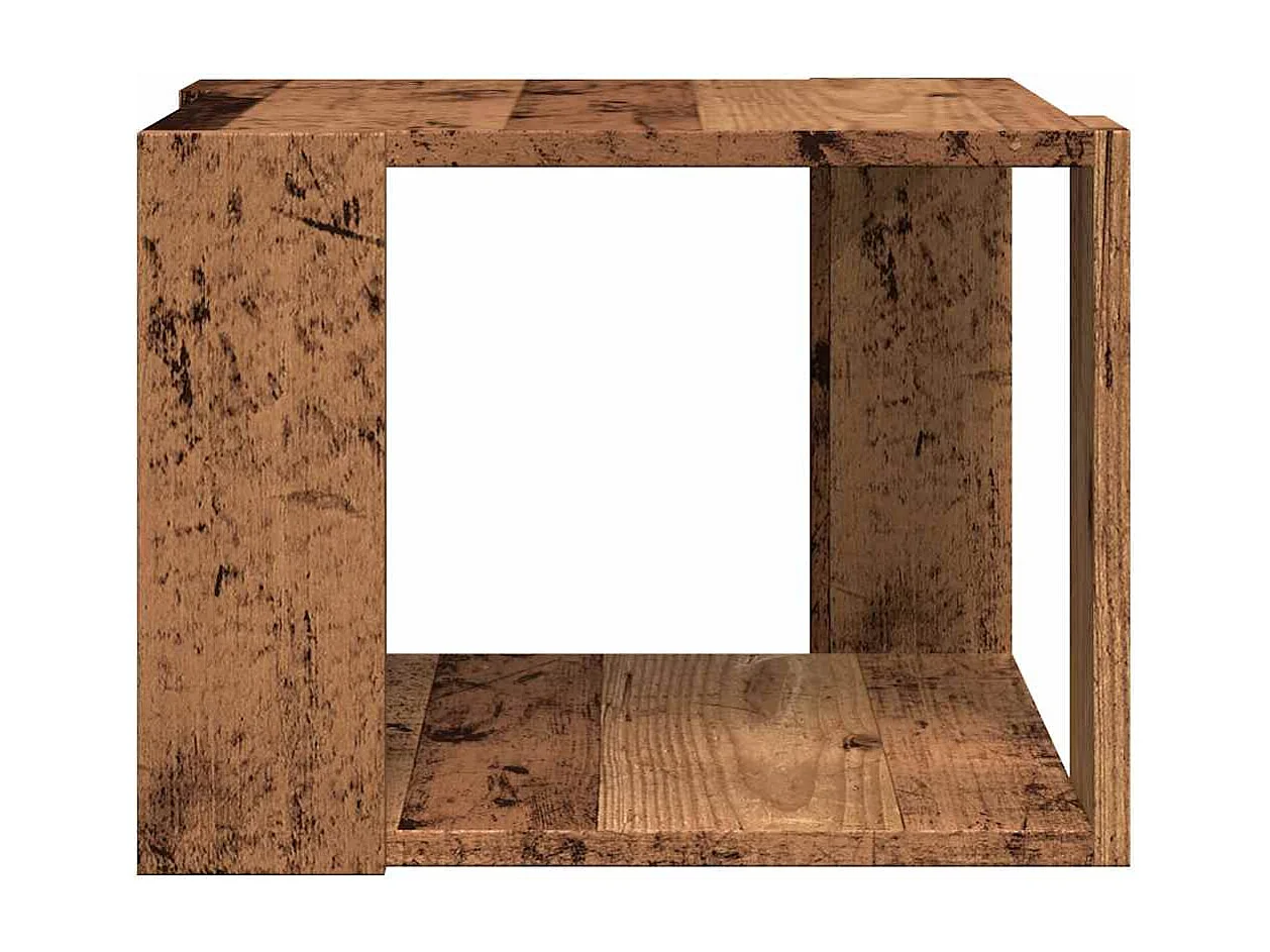 Mesa de centro madera vieja 40x40x30 cm madera de ingeniería