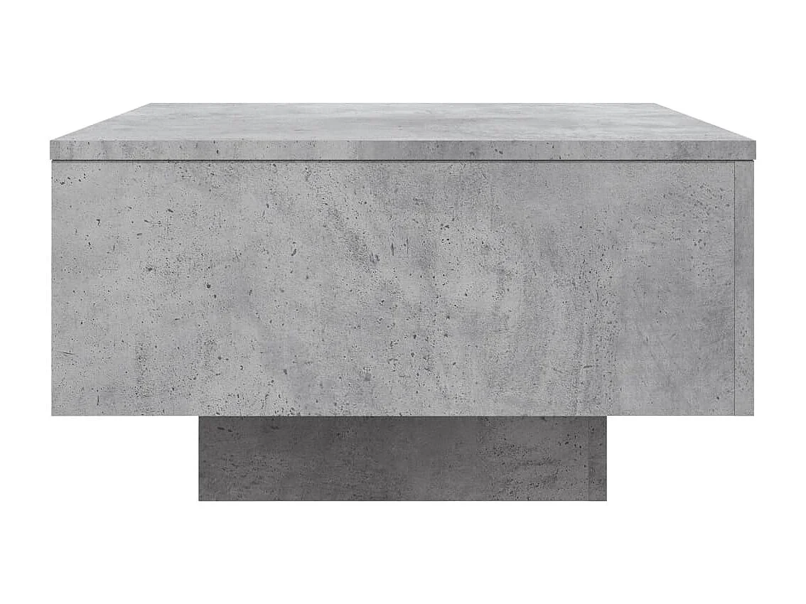 Mesa de centro con luces LED, gris hormigón, 55x55x31 cm