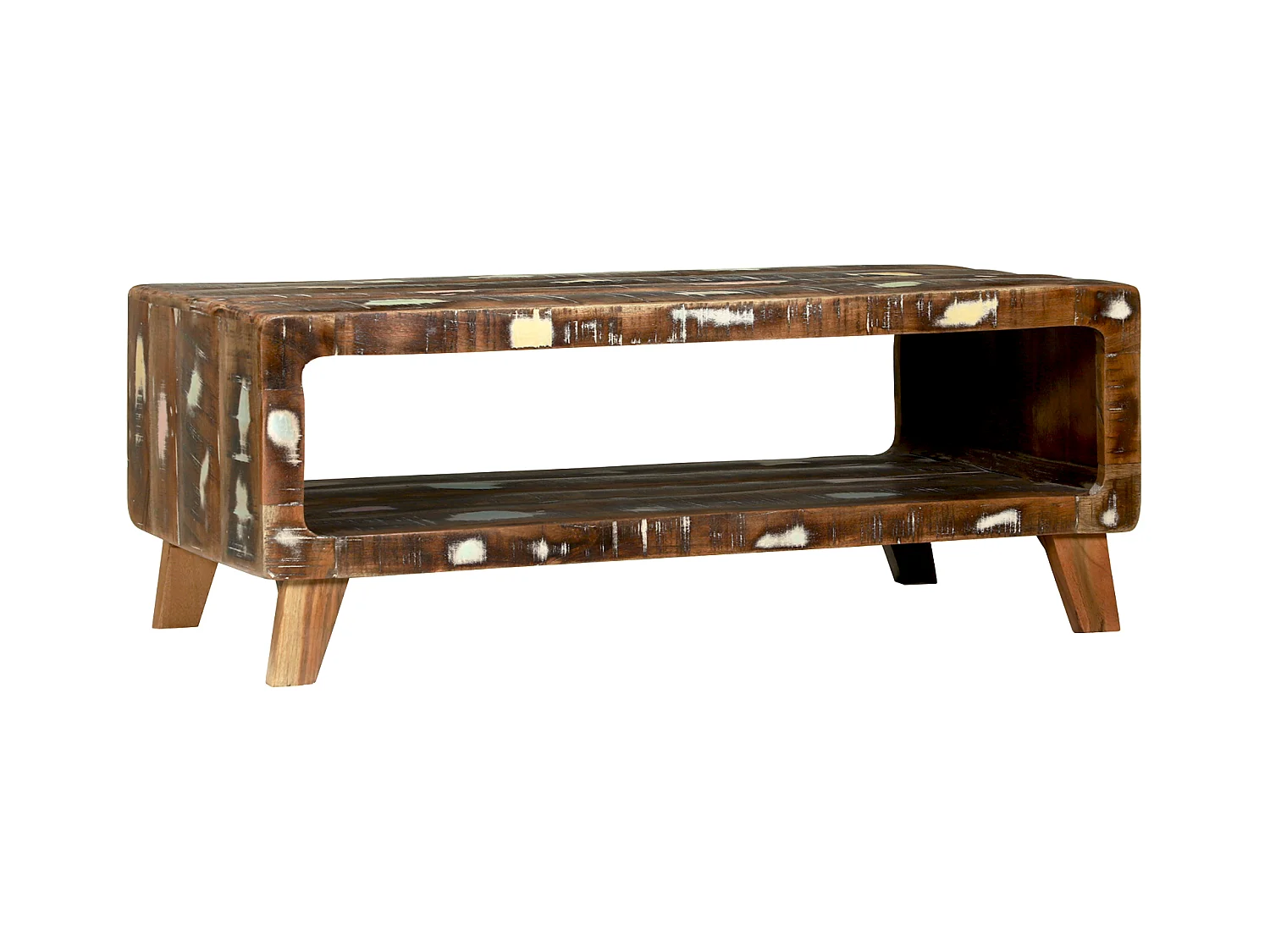 Table Basse 90x50x35 cm Bois de Récup Solide