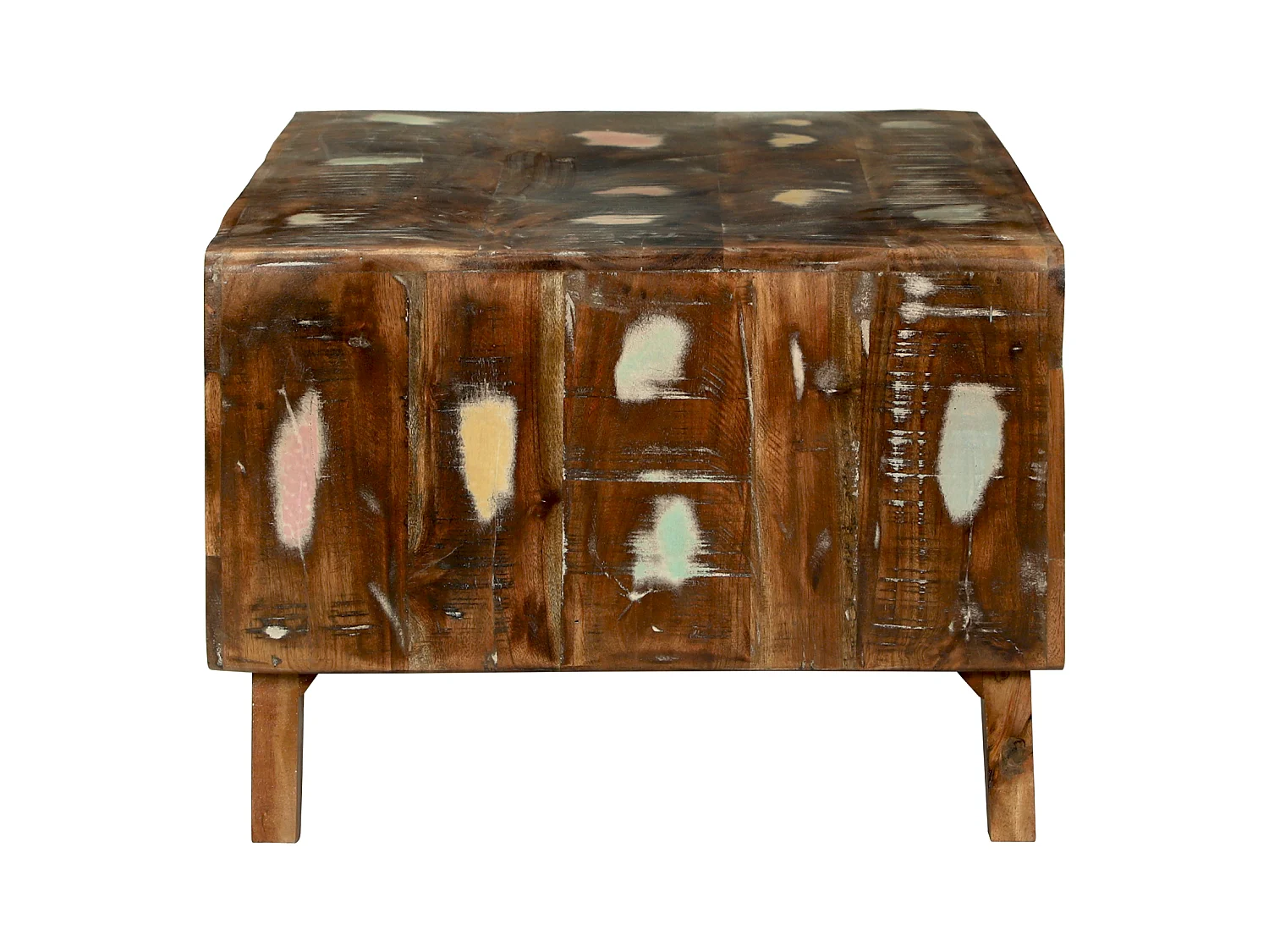 Table Basse 90x50x35 cm Bois de Récup Solide