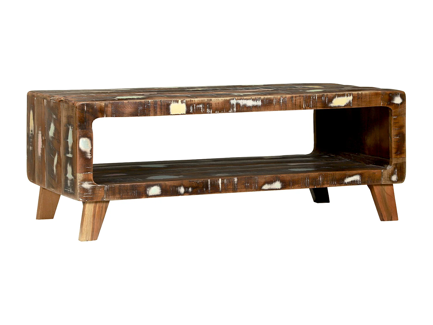 Table Basse 90x50x35 cm Bois de Récup Solide