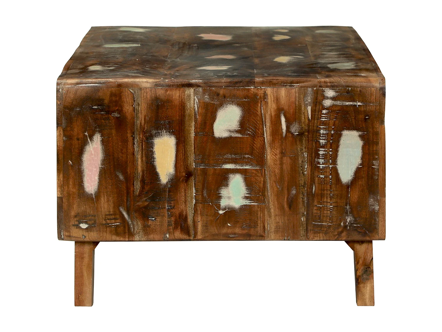 Table Basse 90x50x35 cm Bois de Récup Solide