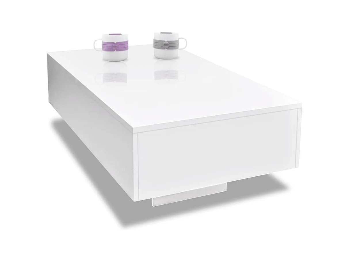 Table basse blanc brillant
