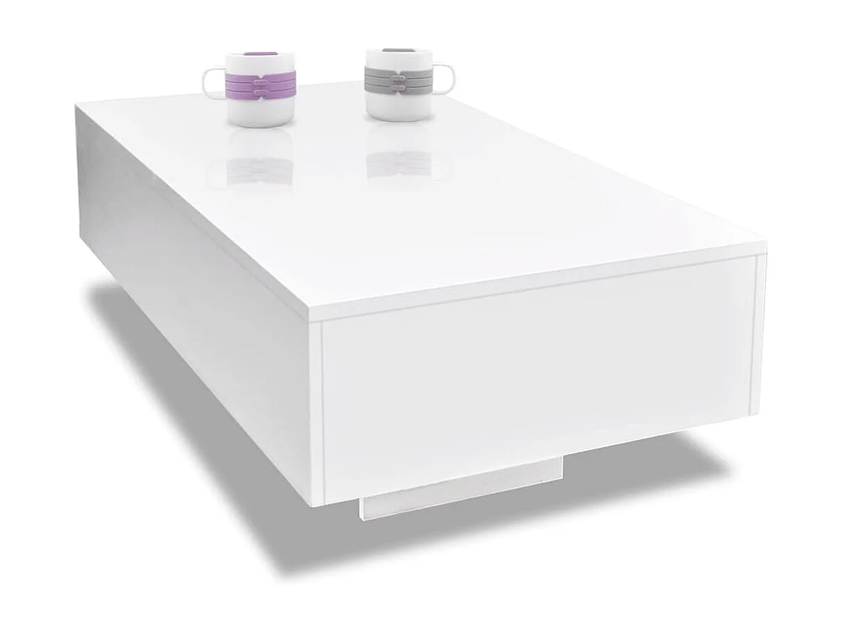 Table basse blanc brillant