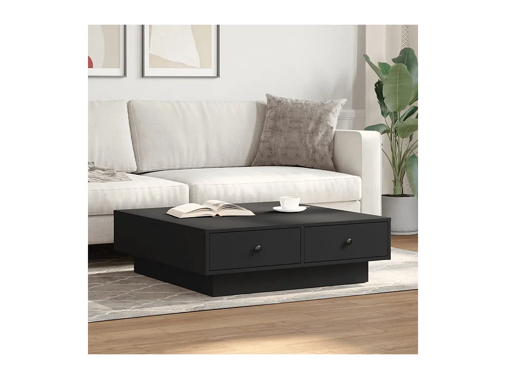 Table basse Noir 90x90x28 cm Aggloméré