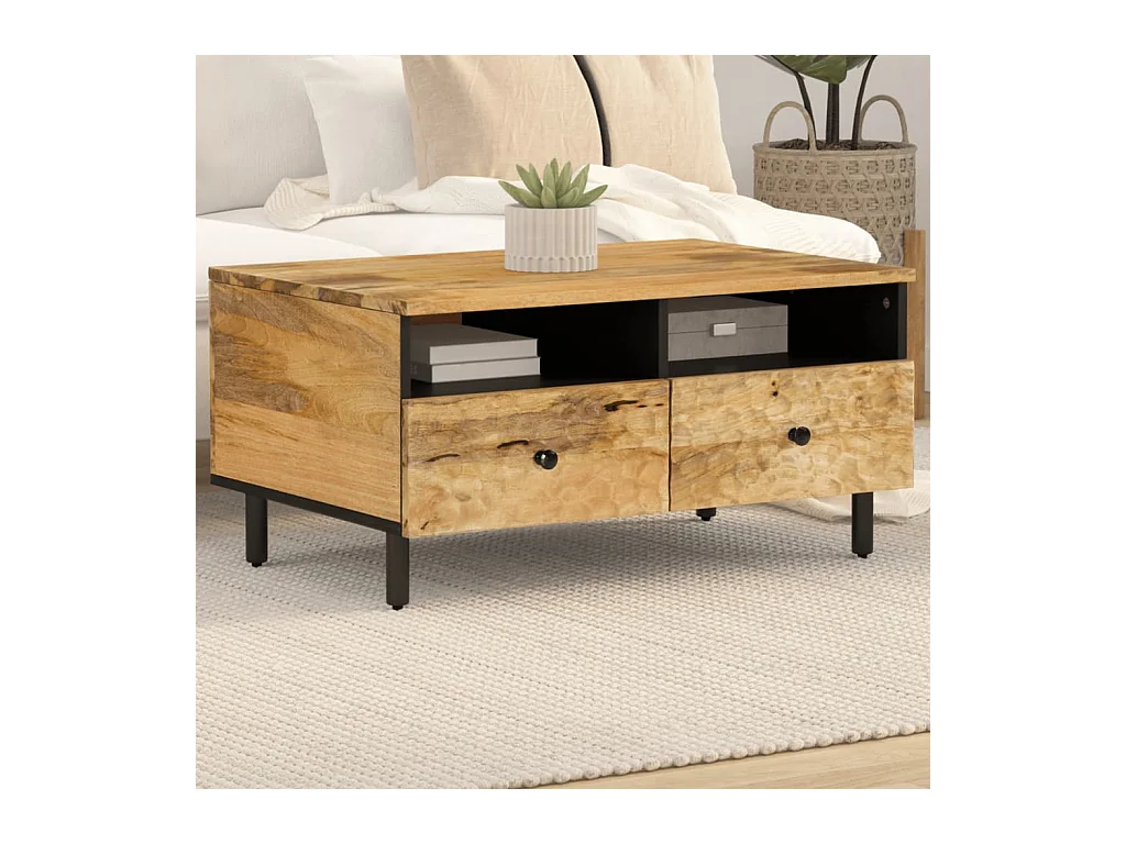 Couchtisch 80x54x40 cm massives Mangoholz