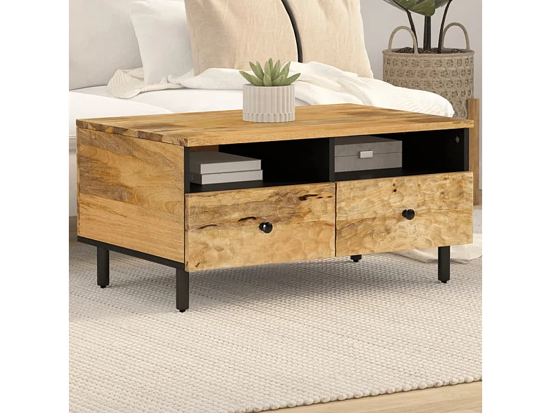Mesa de centro 80x54x40 cm madera maciza de mango