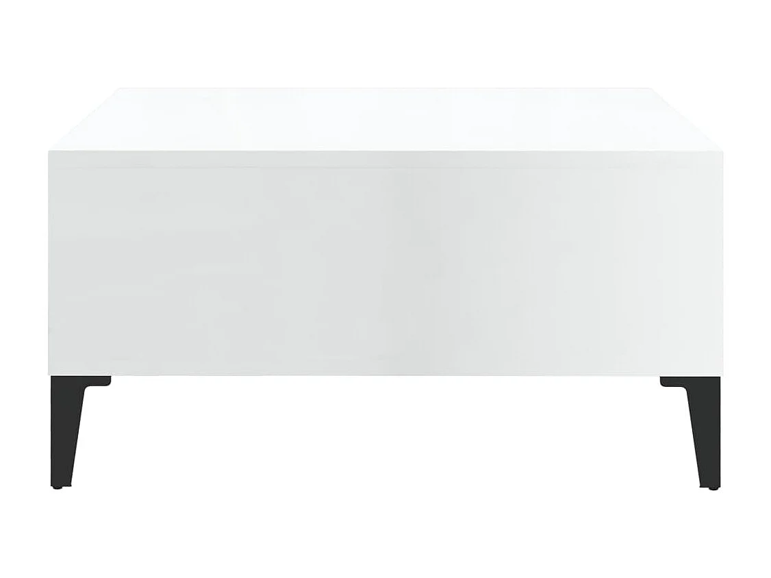 Table basse blanc brillant 60x60x30 cm bois d'ingénierie