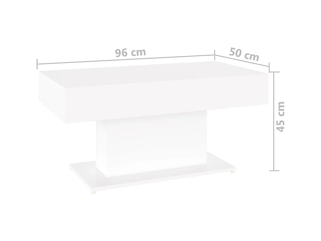 Table basse blanc 96x50x45 cm bois d'ingénierie