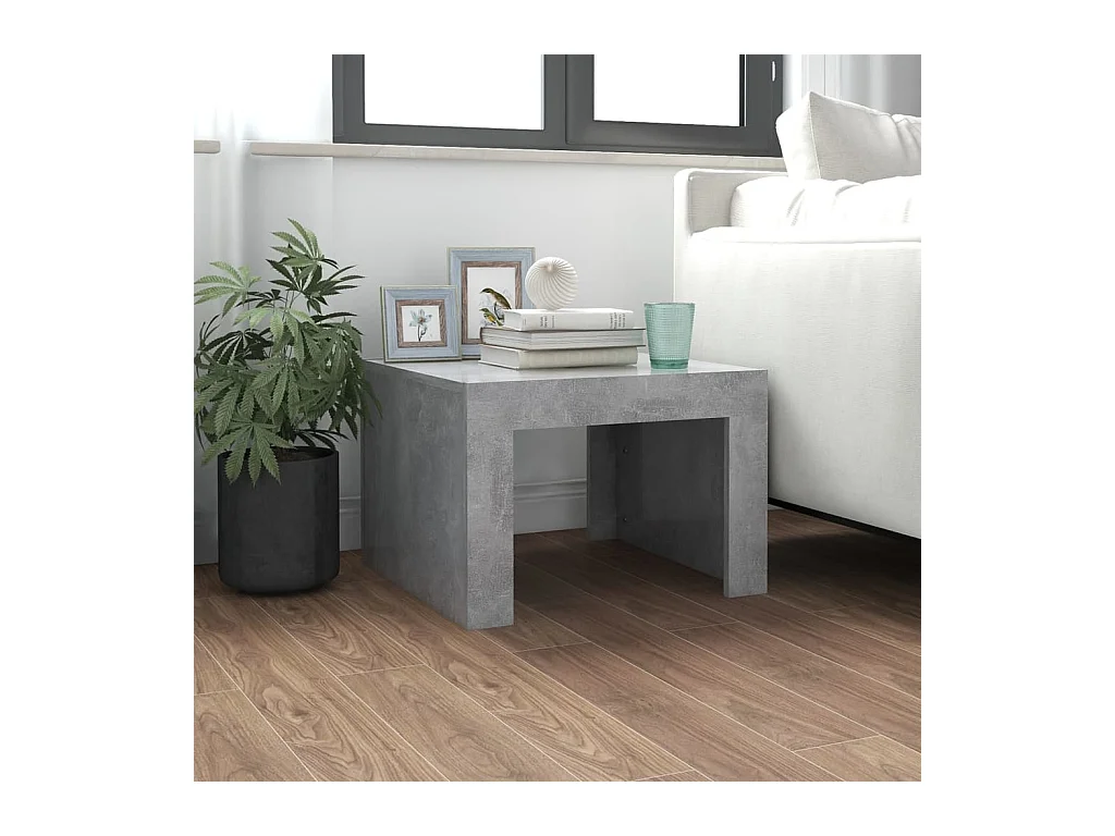 Table basse gris béton 50x50x35 cm bois d'ingénierie