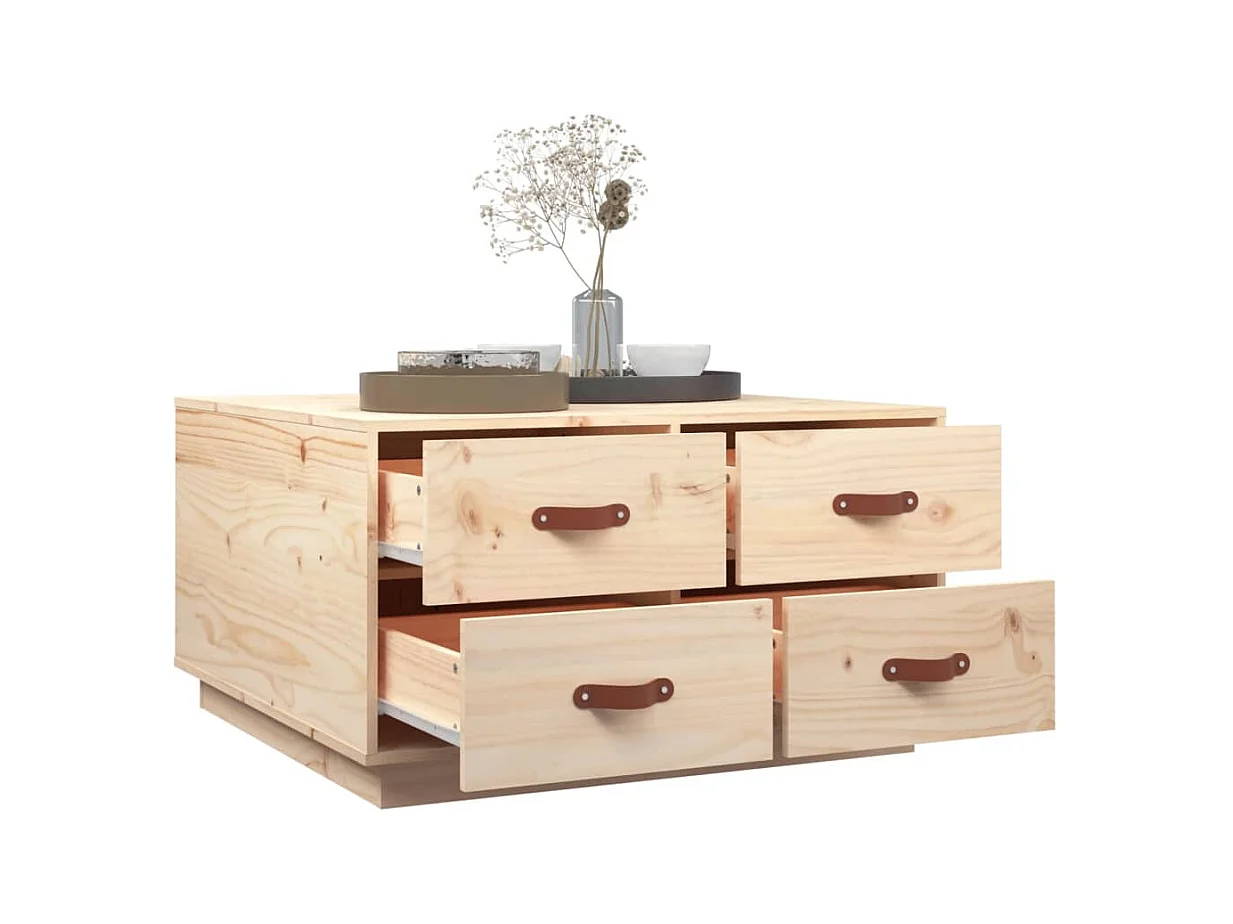 Table basse 80x80x45 cm Bois massif de pin