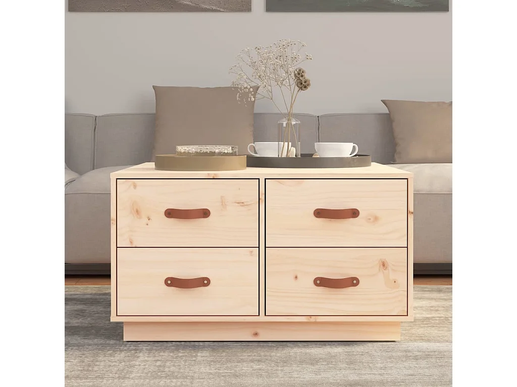 Table basse 80x80x45 cm Bois massif de pin