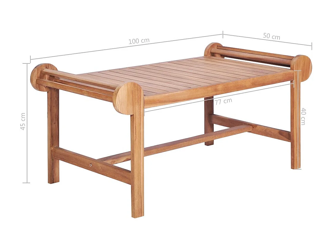 Table basse 100x50x45 cm Teck solide