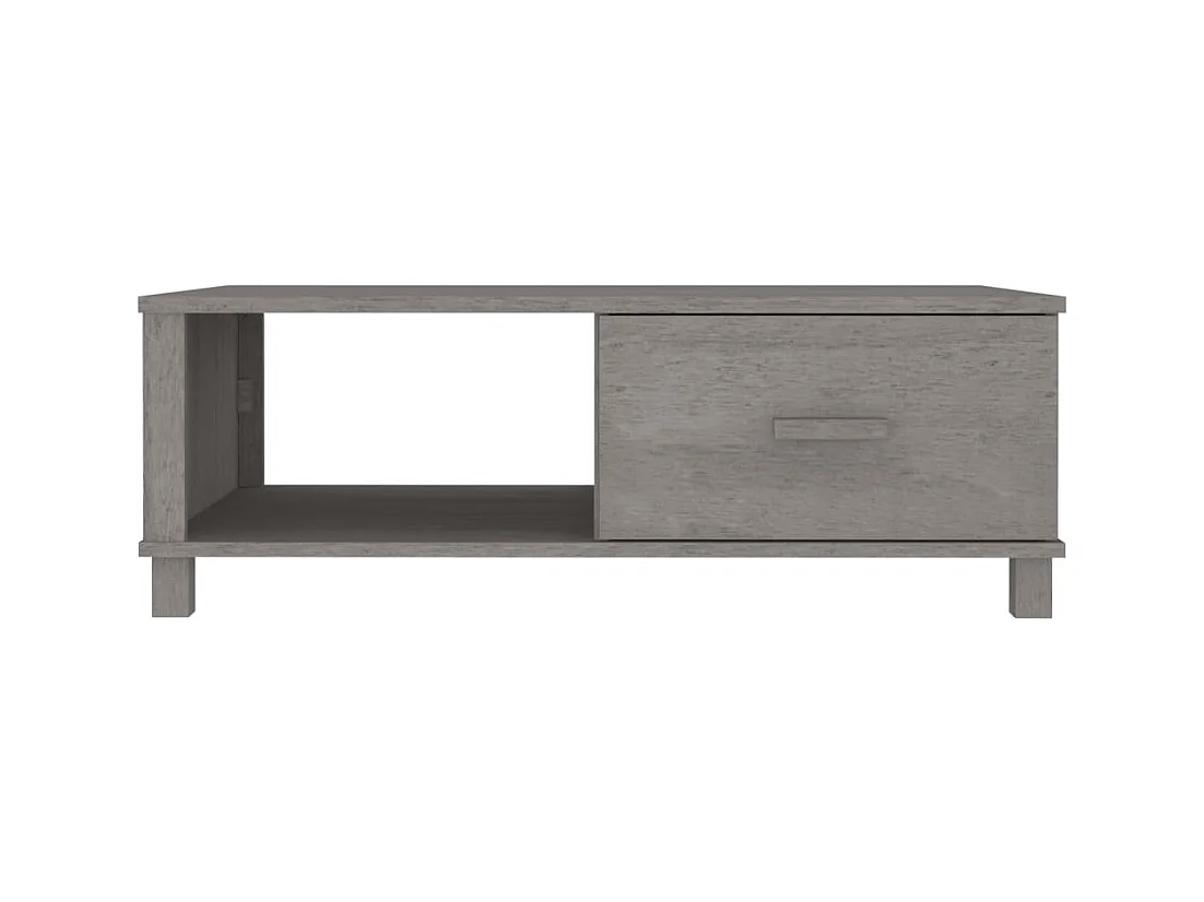 Table basse HAMAR Gris clair 100x55x35 cm Bois massif de pin