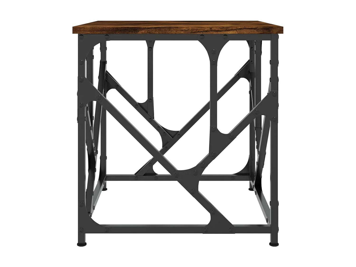 Table basse chêne fumé 45x45x47,5 cm bois d'ingénierie