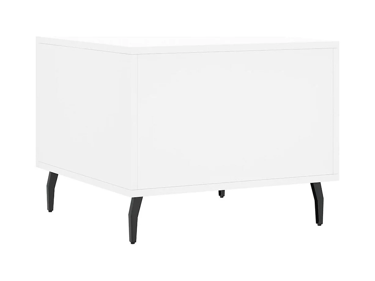 Table basse blanc 50x50x40 cm bois d'ingénierie