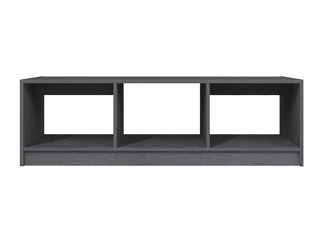 Table basse gris 110x50x34 cm bois de pin massif
