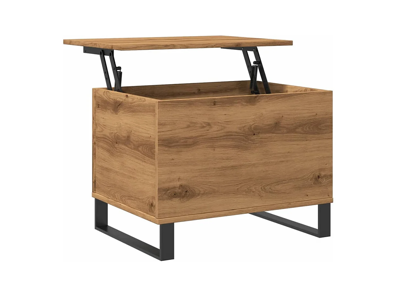 Handgefertigter Couchtisch aus Eiche 60x44,5x45 cm Holzwerkstoff