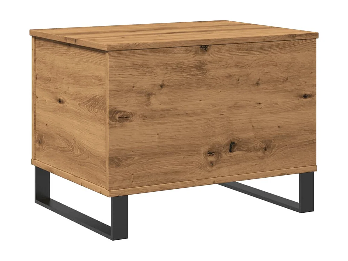 Handgefertigter Couchtisch aus Eiche 60x44,5x45 cm Holzwerkstoff