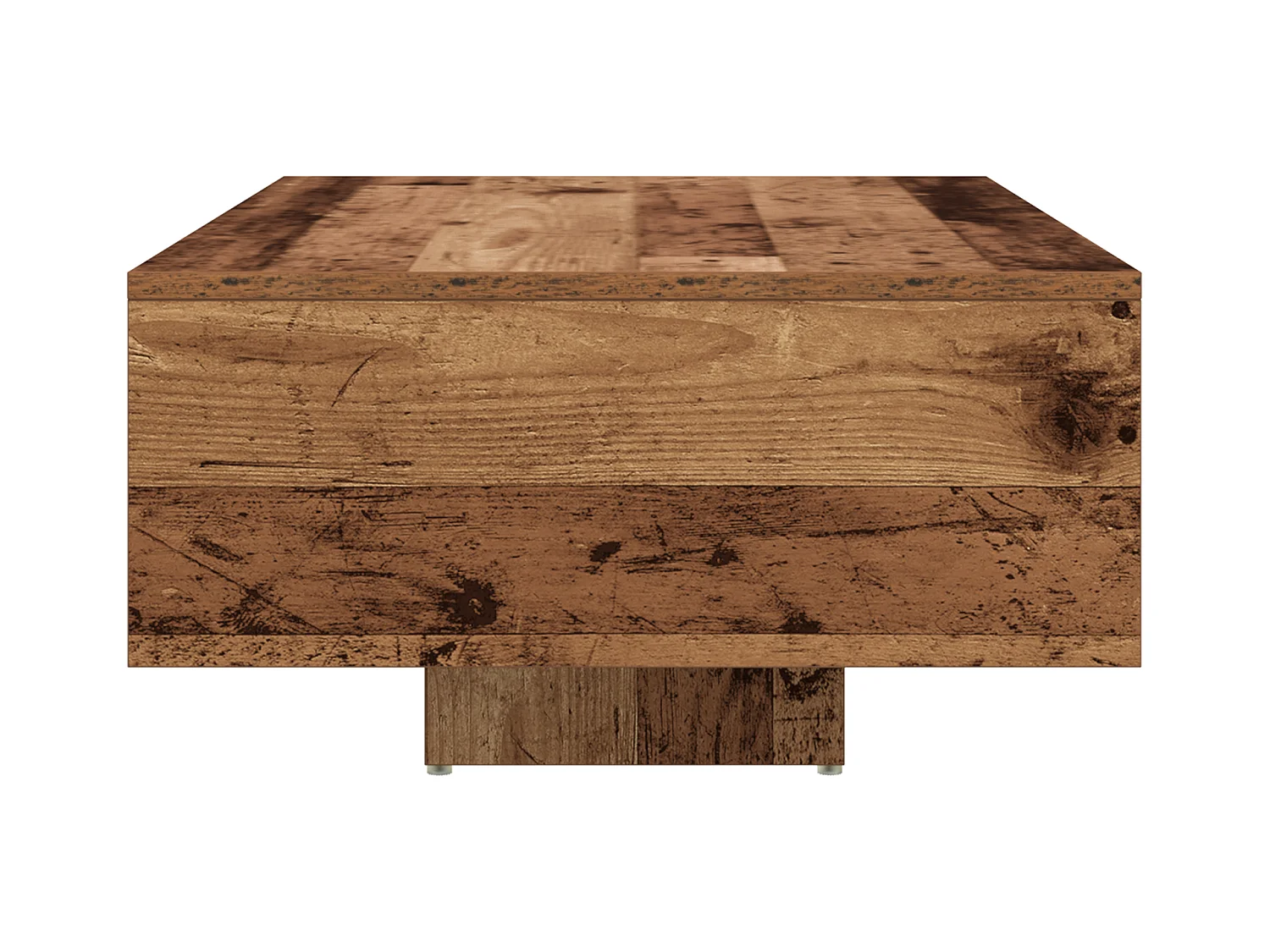 Table basse avec lumières LED en bois ancien 85x55x31 cm