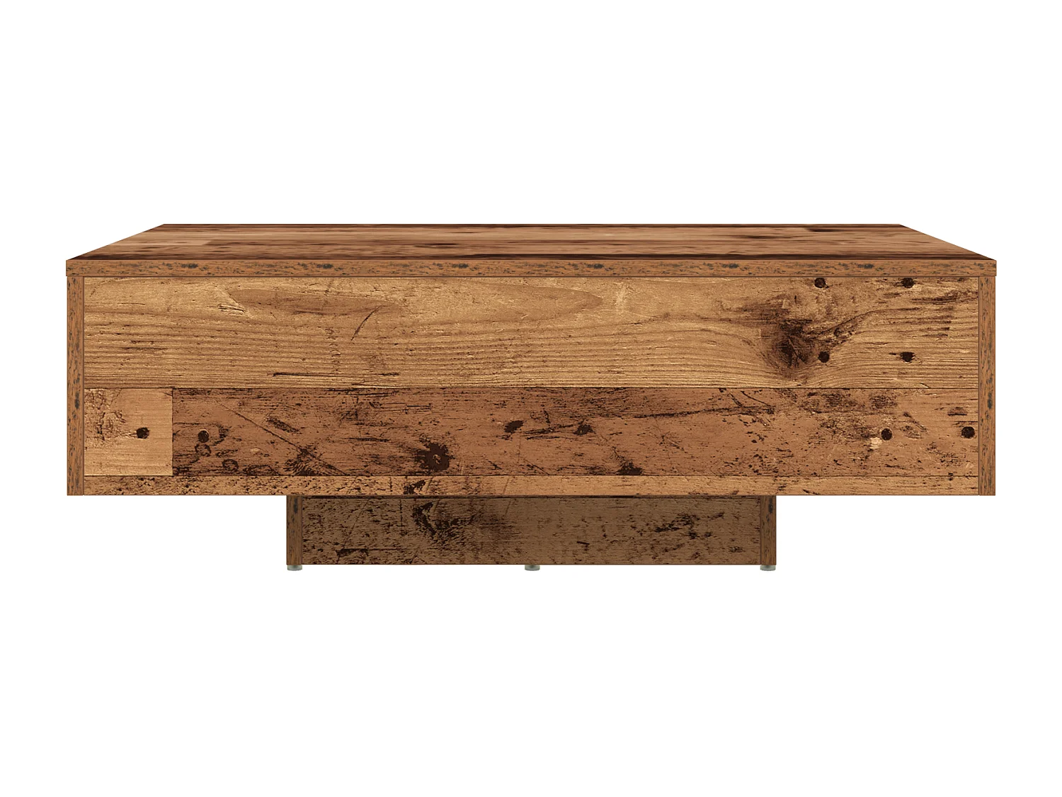 Mesa de centro con luces LED en madera antigua 85x55x31 cm