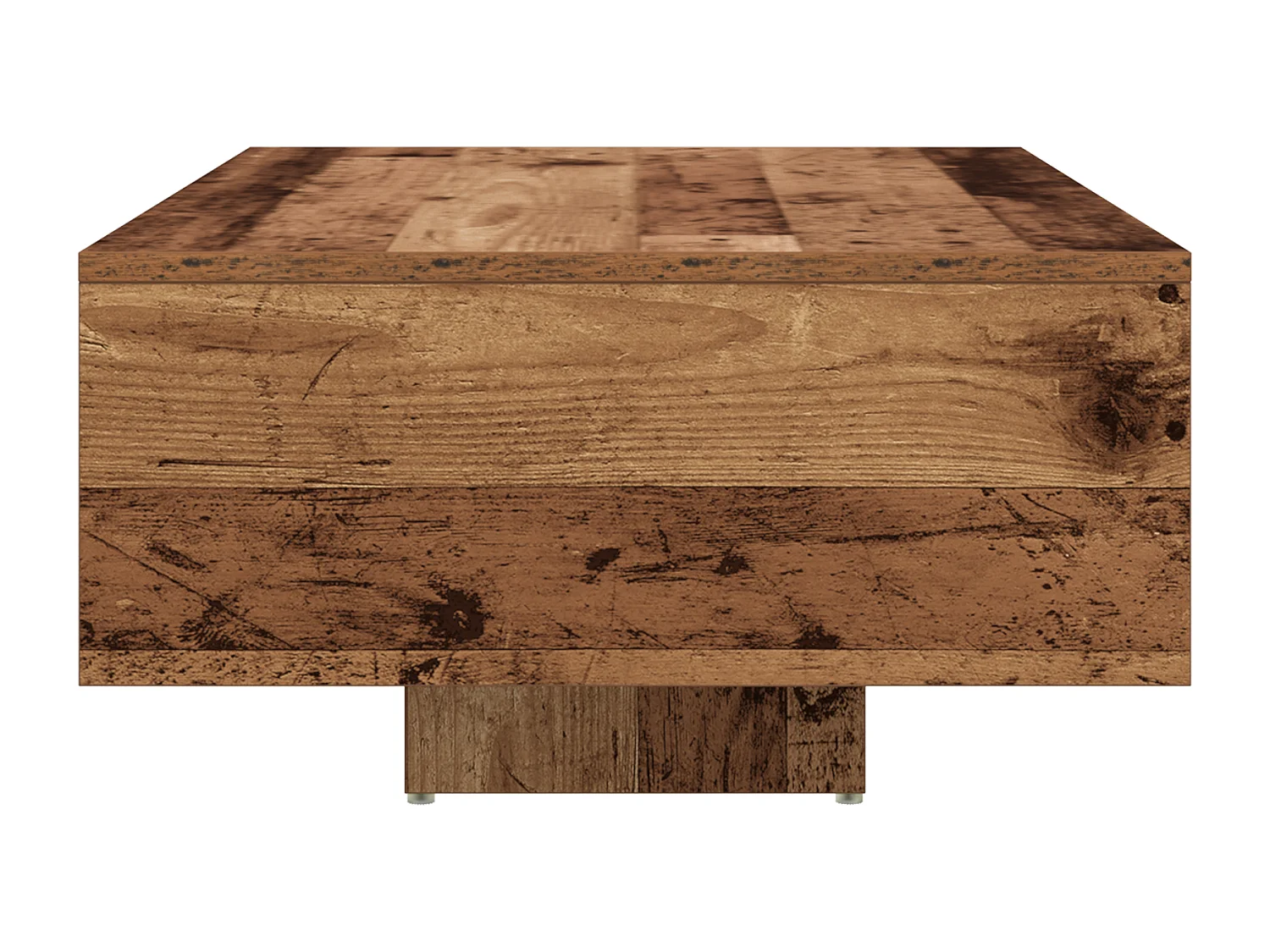 Table basse avec lumières LED en bois ancien 85x55x31 cm