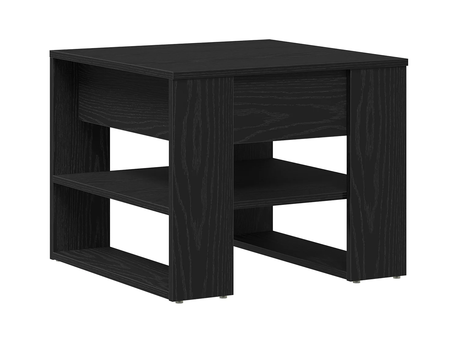 Table basse en chêne noir 55,5x55x45 cm en bois d'ingénierie