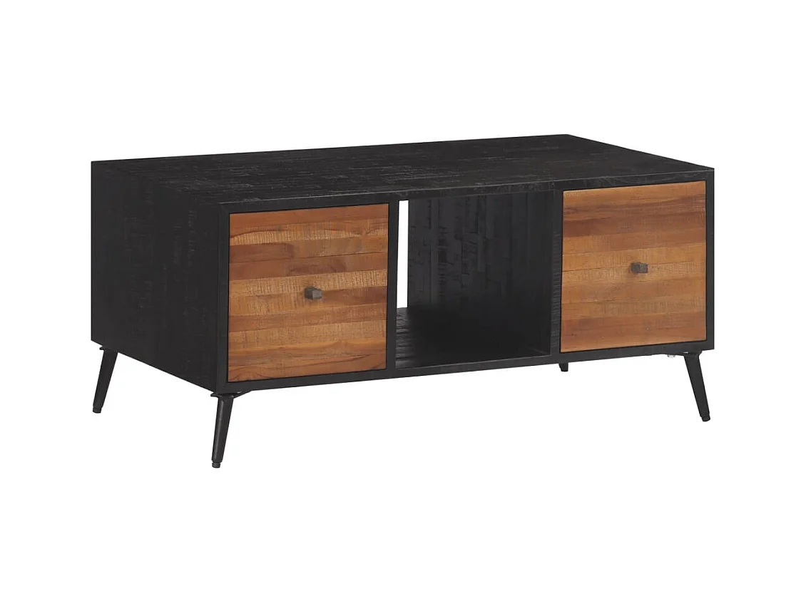 Tavolino da caffè 90x50x41 cm in teak massello di recupero