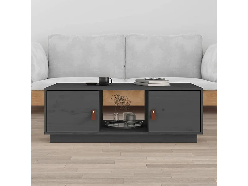 Table basse Gris 100x50x35 cm Bois massif de pin