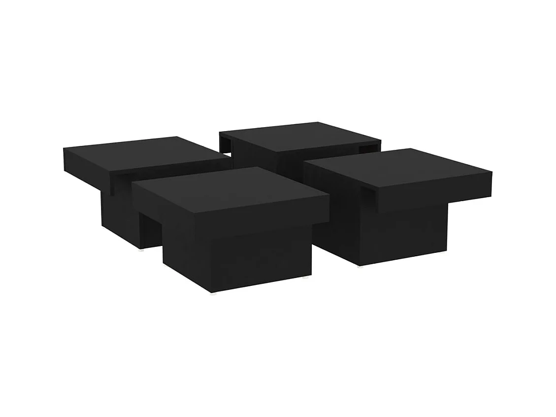 Table basse noir 90x90x28 cm bois d'ingénierie